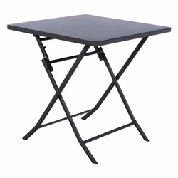 Table de jardin acier carrée Greensboro Hespéride. Peinture époxy mate, cette table de jardin pliante Hespéride peut se range ...