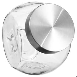 Bocal à bonbons en verre et inox - Secret de Gourmet - 16 x 11.5 x 16 cm