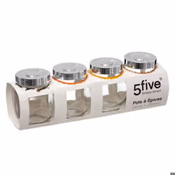 5five - 4 bocaux à épices en verre
