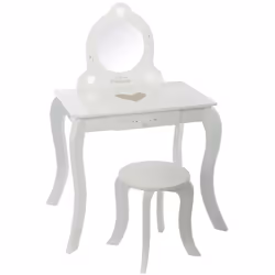 Description générale Cette coiffeuse pour enfant, accompagnée d'un tabouret assorti, est idéale pour les petites princesses.  ...