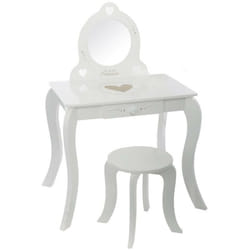 Atmosphera - Coiffeuse et tabouret Demoiselle enfant blanc L71,5cm créateur d'intérieur