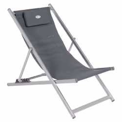 Fauteuil de type chilienne, de marque HESPERIDE pliant d'allure classique en matières conçues pour l'extérieur. Toile matelas ...