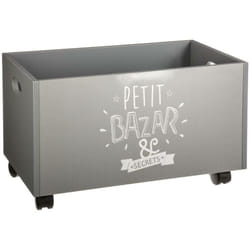Atmosphera - Coffre à Jouets Gris à Roulettes For Kids