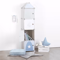 Rangement colonne gris