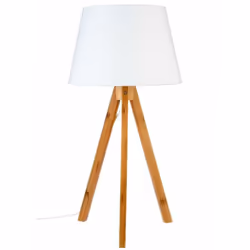 Lampe de couleur blanche. Informations techniques : Dimensions : D. 28 x H. 55,5 cm. Matériaux : Polyester, coton et bambou. ...