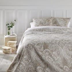 Dessus de lit lin "Marie" 240x260 + 2 têtes d''oreillers lin 60x60