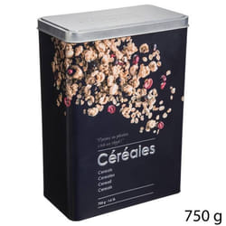 Boîte à céréales - FIVE - Black Edition - Métal - 750g - Dimensions 18x10x24.5cm