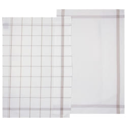 Lot de 2 Torchons de Cuisine  Traditionnel  70cm Gris