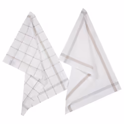 Lot de 2 Torchons de Cuisine  Traditionnel  70cm Gris