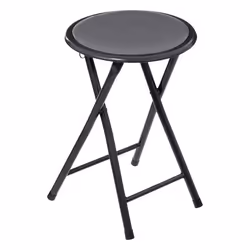 Tabouret pliant - FIVE - Gris - Acier - Bois MDF - Dimensions 30x30x45 cm