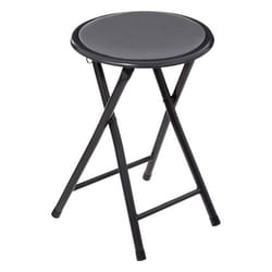 Tabouret pliant - FIVE - Gris - Acier - Bois MDF - Dimensions 30x30x45 cm