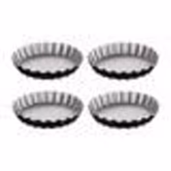 Lot de 4 tartelettes signature D12 - Secret de Gourmet - Métal - D. 12 x H. 2 cm - Noir