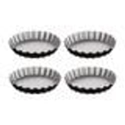 Lot de 4 tartelettes signature D12 - Secret de Gourmet - Métal - D. 12 x H. 2 cm - Noir