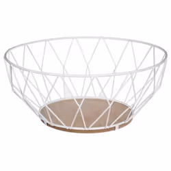 Corbeille - FIVE - Modèle Losange - Métal - Blanc - 28cm