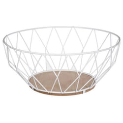 Corbeille - FIVE - Modèle Losange - Métal - Blanc - 28cm