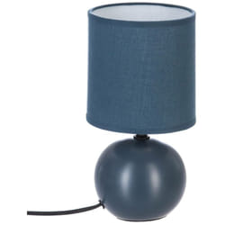 Atmosphera - Lampe boule en céramique Timeo - Bleu orage - d 13 x h 24,7 cm - Livraison gratuite