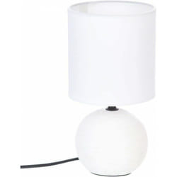 Atmosphera - Lampe céramique Timéo blanc strié H25cm créateur d'intérieur