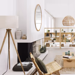 Lampadaire A Trépied Olga Lin H 150 Beige
