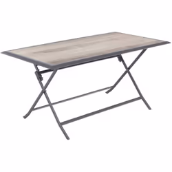 Description générale La table pliante 6 places Azua en coloris gris smoke et graphite de la marque Hespéride est idéale pour  ...