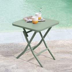Table d'appoint carrée pliante Greensboro Olive - 40 x 40 cm - Hespéride