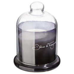 Bougie parfumée sous cloche en verre "délices de frangipanier"