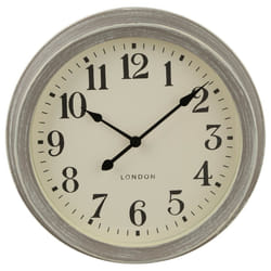 Pendule plastique gris brossé D35 cm