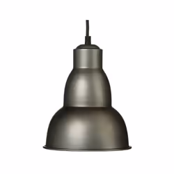 Suspension en métal, 1 lampe au design éternel, coloris : gris métal. La lampe s'accroche au plafond grace à son fil et son p ...