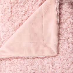Plaid effet fourrure bouclée 120x160cm rose en polyester