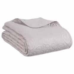 Dessus de lit arabesque taupe 240x260 + 2 housses d'oreiller 60x60