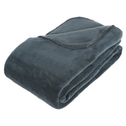 Plaid microfibre bleu orage 180x230