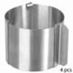 Moules extensibles - 5five - Lot de 4 mini moules ronds - Acier inoxydable - D. 6-10 cm - H. 5.1 cm