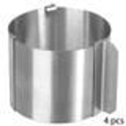Moules extensibles - 5five - Lot de 4 mini moules ronds - Acier inoxydable - D. 6-10 cm - H. 5.1 cm