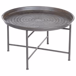 Table dappoint grise - métal D65 cm - Gris - Atmosphera createur dinterieur