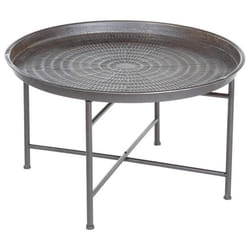 Table dappoint grise - métal D65 cm - Gris - Atmosphera createur dinterieur