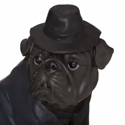 Chien chapeau assis