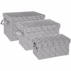 3 boîtes de rangement "lise" gris - 5 five simply smart. Couleur : Gris clair. Matière principale : Polypropylene. Longueur : ...