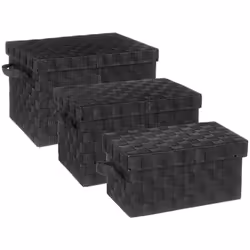 3 boîtes de rangement "lise" noir - 5 five simply smart. Couleur : Noir. Matière principale : Polypropylene. Longueur : 40.00 ...