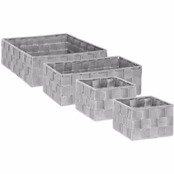 4 paniers bisauté "lise" gris - 5 five simply smart. Couleur : Gris clair. Matière principale : Polypropylene. Longueur : 28. ...