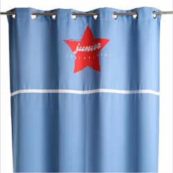 Rideau indispensable pour la décoration de la chambre de votre enfant. Rideau en 100 % polyester, coloris bleu, décoré d'une  ...
