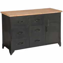 Description générale Adoptez le charme du style industriel avec la commode Torof en métal et bois de la marque Atmosphera. Av ...