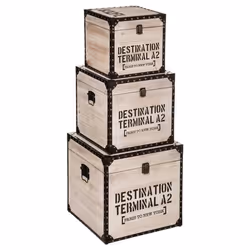 Lot de 3 malles carrées Broc Edition - Atmosphera