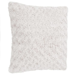 Coussin Imitation Fourrure  Bouclée  45x45cm Écru