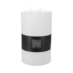 Bougie cylindrique rustique blanc H23voir