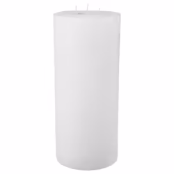 Bougie cylindrique rustique blanc H32