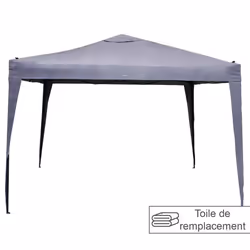 Toile de toit ardoise pour tonnelle Easy Up - 3 x 3 m - Hespéride