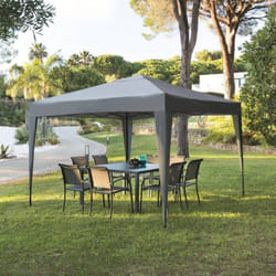 Tonnelle pliante Easy up ardoise 3x3m en aluminium traité époxy - Hespéride