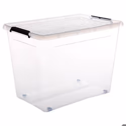 Boite de rangement à roulettes 80L clip - FIVE - Transparent - Polyéthylène - L58 x P39 x H42 cm