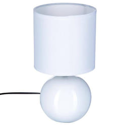 Lampe Céramique Timéo Blanc Brillant H25cm - Atmosphera Créateur D'Intérieur