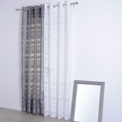 Voilage à bandes Satinées 140 x 240 cm Blanc