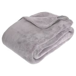 Plaid microfibre gris 180x230